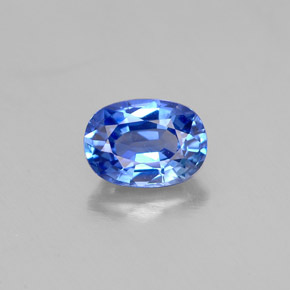 Safira azul natural 1,17ct, corte oval, VVS