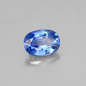 Safira azul natural 1,17ct, corte oval, VVS