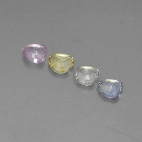 Pedras preciosas de safira multicolorido natural de  ct, formato de coração, VVS-VS