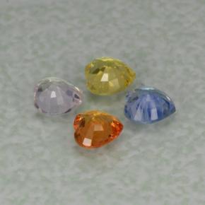 Pedras preciosas de safira multicolorido natural de 1,35 ct, formato de coração, VVS-VS