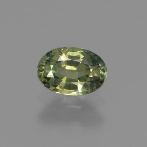Safira verde natural 0,68ct, corte oval, VVS
