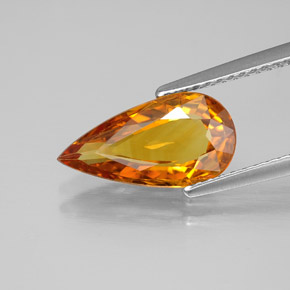 Safira laranja natural 2,61ct, formato de pêra, VVS-VS