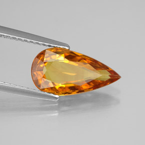Safira laranja natural 2,61ct, formato de pêra, VVS-VS