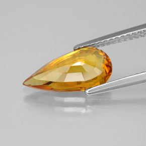 Safira laranja natural 2,61ct, formato de pêra, VVS-VS