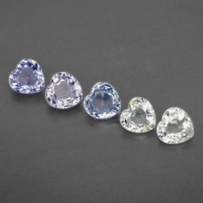 Pedras preciosas de safira multicolorido natural de 1,71 ct, formato de coração, VVS