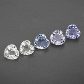 Pedras preciosas de safira multicolorido natural de 1,71 ct, formato de coração, VVS