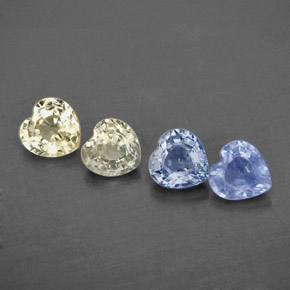 Pedras preciosas de safira multicolorido natural de  ct, formato de coração, VVS