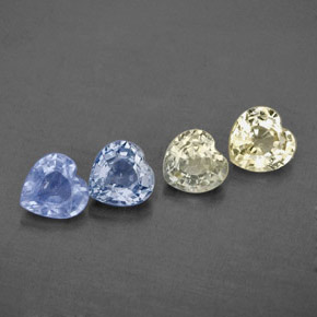 Pedras preciosas de safira multicolorido natural de  ct, formato de coração, VVS