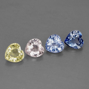 Pedras preciosas de safira multicolorido natural de  ct, formato de coração, VVS