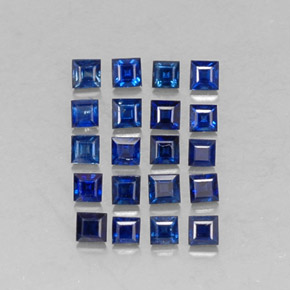 Pedras preciosas de safira azul natural de  ct, quadrado, VVS-VS