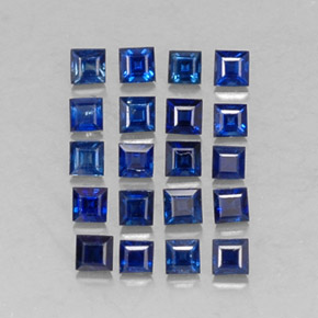 Pedras preciosas de safira azul natural de  ct, quadrado, VVS-VS