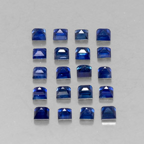 Pedras preciosas de safira azul natural de  ct, quadrado, VVS-VS