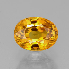 Safira amarelo natural 1,97ct, corte oval, VVS
