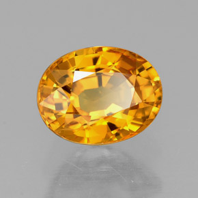 Safira amarelo natural 1,97ct, corte oval, VVS