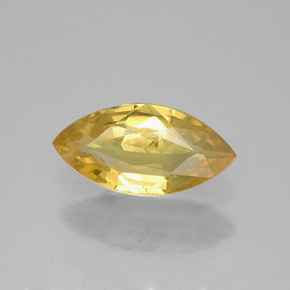 Safira amarelo natural 0,59ct, marquise, VS