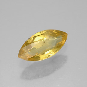 Safira amarelo natural 0,59ct, marquise, VS