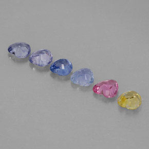 Pedras preciosas de safira multicolorido natural de  ct, formato de coração, VVS-VS
