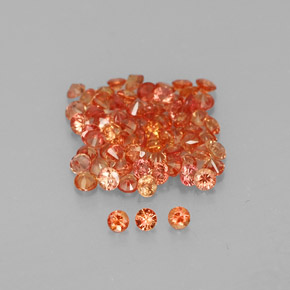 Pedras preciosas de safira laranja natural de  ct, corte redondo, VVS-VS