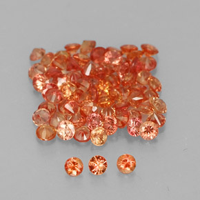 Pedras preciosas de safira laranja natural de  ct, corte redondo, VVS-VS