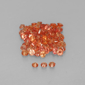 Pedras preciosas de safira laranja natural de  ct, corte redondo, VVS-VS