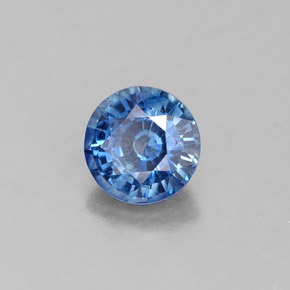 Safira azul natural 0,60ct, corte redondo, VS