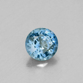 Safira azul natural 0,66ct, corte redondo, VVS-VS