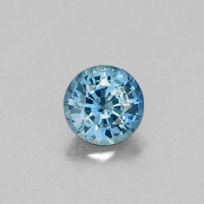 Safira azul natural 0,66ct, corte redondo, VVS-VS
