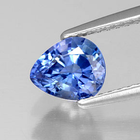 Safira azul natural 1,33ct, formato de pêra, VS