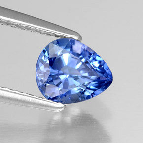 Safira azul natural 1,33ct, formato de pêra, VS