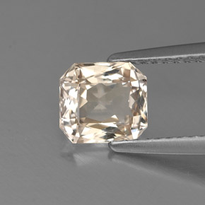 Safira amarelo natural 1,74ct, corte esmeralda, VS