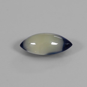 Safira bicolor natural 1,09ct, marquise, opaco