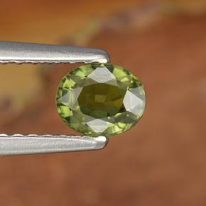 Safira verde natural 0,52ct, corte oval, VVS-VS
