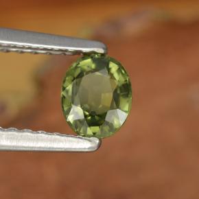 Safira verde natural 0,52ct, corte oval, VVS-VS