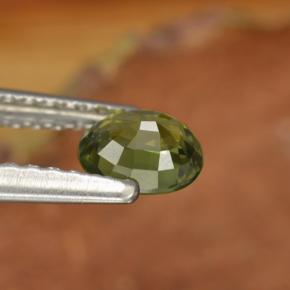 Safira verde natural 0,52ct, corte oval, VVS-VS