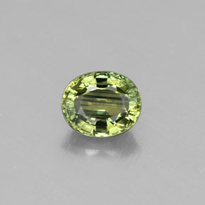 Safira verde natural 0,56ct, corte oval, VS