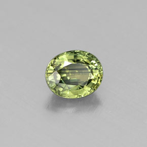 Safira verde natural 0,56ct, corte oval, VS