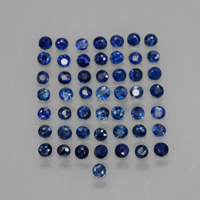 Pedras preciosas de safira azul natural de  ct, corte redondo, VS