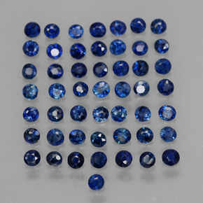 Pedras preciosas de safira azul natural de  ct, corte redondo, VS