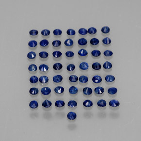 Pedras preciosas de safira azul natural de  ct, corte redondo, VS