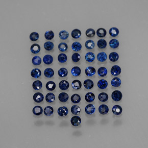 Pedras preciosas de safira azul natural de  ct, corte redondo, VS