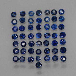 Pedras preciosas de safira azul natural de  ct, corte redondo, VS