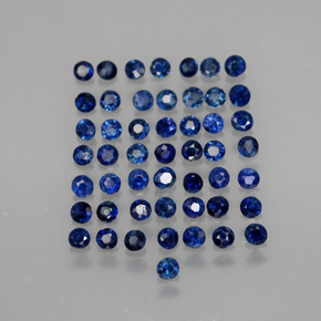 Pedras preciosas de safira azul natural de  ct, corte redondo, VS