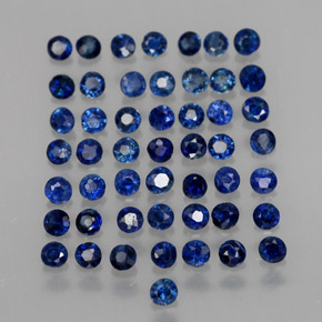 Pedras preciosas de safira azul natural de  ct, corte redondo, VS