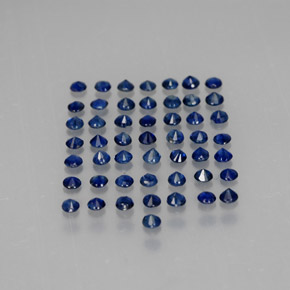 Pedras preciosas de safira azul natural de  ct, corte redondo, VS