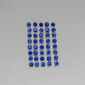 Pedras preciosas de safira azul natural de  ct, corte redondo, VS