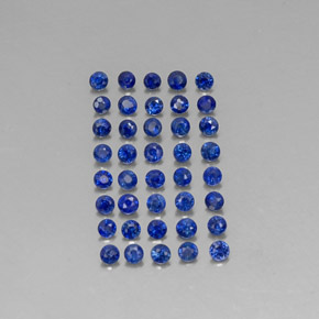 Pedras preciosas de safira azul natural de  ct, corte redondo, VS