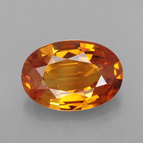 Safira laranja natural 2,49ct, corte oval, VVS-VS