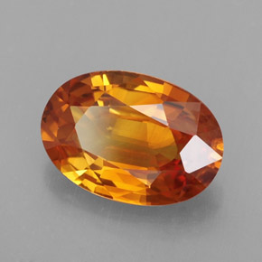 Safira laranja natural 2,49ct, corte oval, VVS-VS