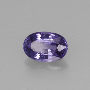 Safira violeta natural 0,61ct, corte oval, VS-SI