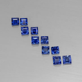Pedras preciosas de safira azul natural de  ct, quadrado, VVS-VS